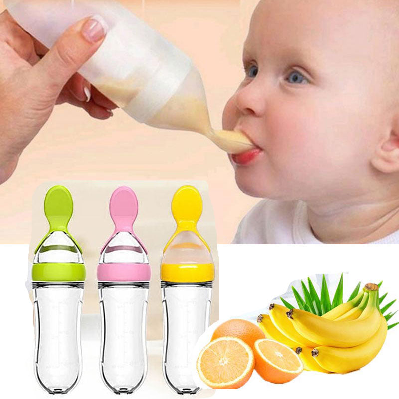 Colher de silicone para alimentação infantil